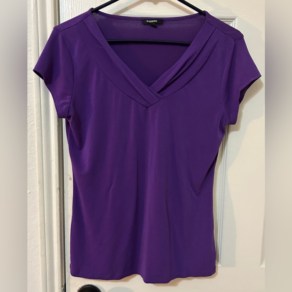 Premise Royal Purple Vneck Blouse